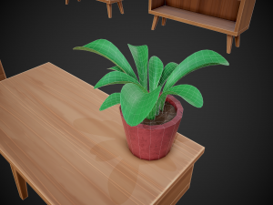 stylized wooden furniture pack 3Dモデル