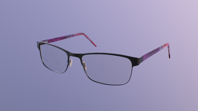 black metal glasses with pink temples Modelo 3D .c4d .max .obj .3ds .fbx .stl .blend 
