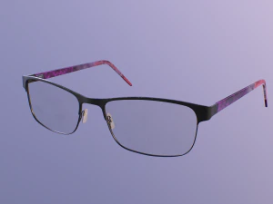 粉色镜腿黑色金属眼镜 3D 模型