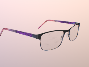 black metal glasses with pink temples Modelo 3D