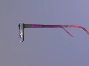 black metal glasses with pink temples 3D Model
