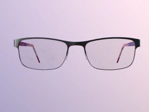 black metal glasses with pink temples 3D Model