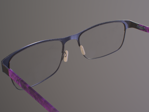 black metal glasses with pink temples Modelo 3D