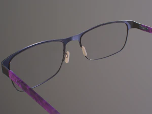 black metal glasses with pink temples 3D Model