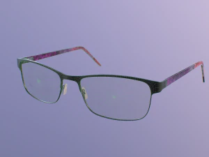 black metal glasses with pink temples 3D Model
