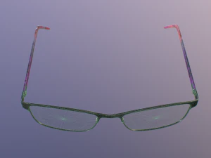 black metal glasses with pink temples 3D Model