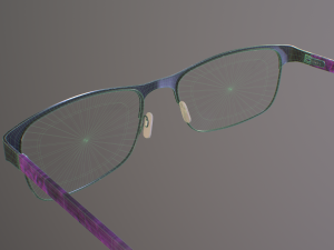 black metal glasses with pink temples Modelo 3D