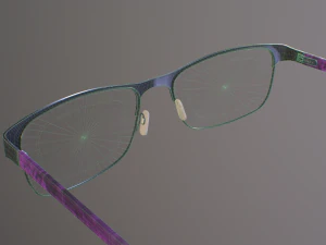 black metal glasses with pink temples 3D Model