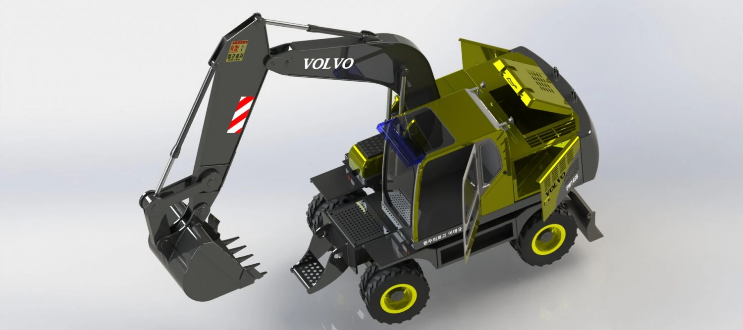 excavators-ew145b 3D Model .c4d .max .obj .3ds .fbx .stl .blend 