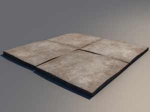 concrete plates road 3D 模型