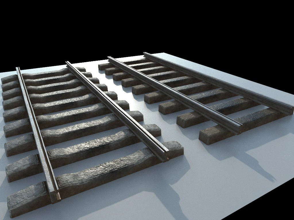 tram rails 3D Model .c4d .max .obj .3ds .fbx .stl .blend 