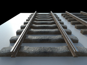 tram rails Modelo 3D