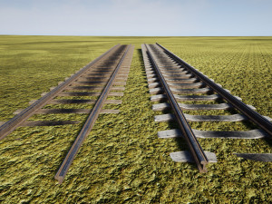 tram rails Modelo 3D