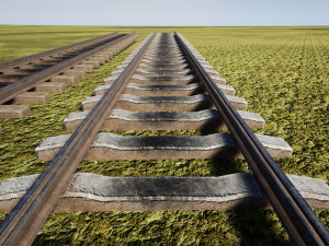 tram rails Modelo 3D