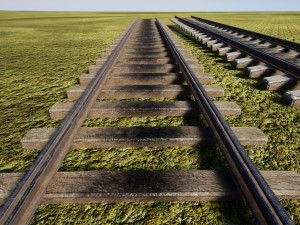 tram rails Modelo 3D