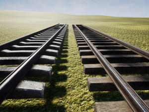 tram rails Modelo 3D