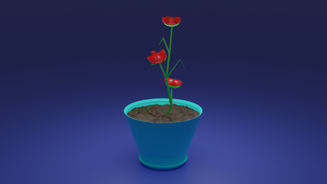 transparent red flower Modelo 3D .c4d .max .obj .3ds .fbx .stl .blend 