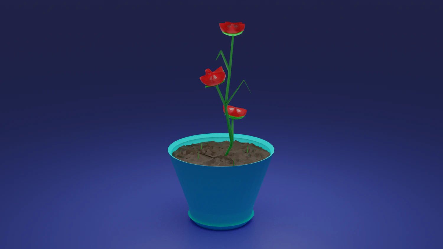 transparent red flower 3D Model .c4d .max .obj .3ds .fbx .stl .blend 