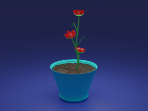transparent red flower Modelo 3D