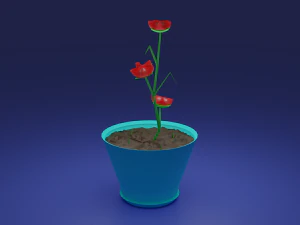 transparent red flower 3D Model
