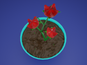 transparent red flower Modelo 3D
