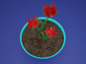 transparent red flower 3D Model