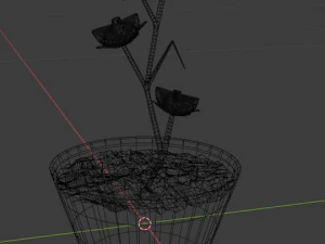 transparent red flower 3D Model