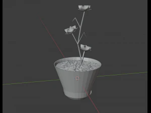transparent red flower 3D Model