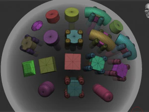ювелирный инструмент - кривая кисть imm - драгоценные камни и фрезы для zbrush v2 3D Модель