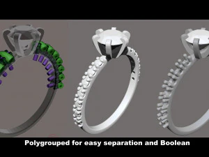 ювелирный инструмент - кривая кисть imm - драгоценные камни и фрезы для zbrush v2 3D Модель