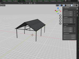 Carport 3D Modell