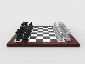 geometrical chess set 3D Model