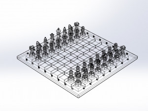 geometrical chess set 3D Model
