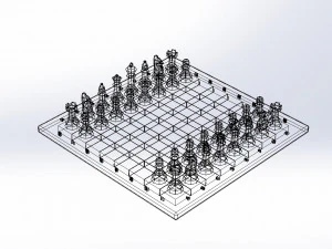 geometrical chess set 3D Model
