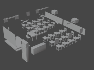 school old class room Modelo 3D