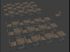 school old class room 3D Model