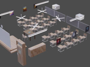 school old class room Modelo 3D