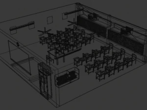 school old class room 3D Model