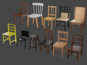 의자 세트 3D 모델