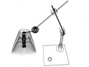 industrial style table lamp 3D Model