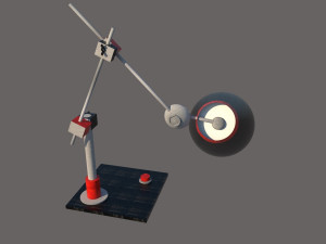 black and red industrial style table lamp 3D Model