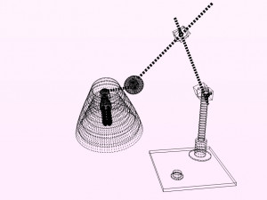 black and red industrial style table lamp 3D Model