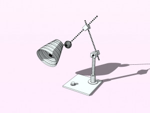 black and red industrial style table lamp 3D Model