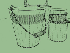 set of 5 different buckets Modello 3D