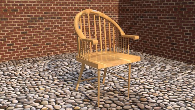 wooden garden chair 3D Model .c4d .max .obj .3ds .fbx .stl .blend 