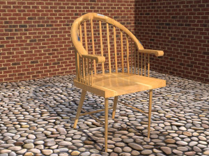 wooden garden chair Modelo 3D