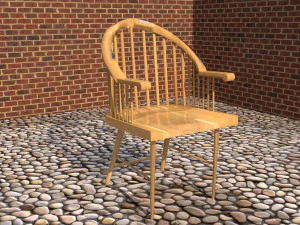 木制花园椅 3D 模型