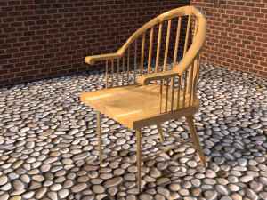 wooden garden chair 3D Model