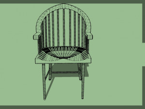 wooden garden chair 3D Model