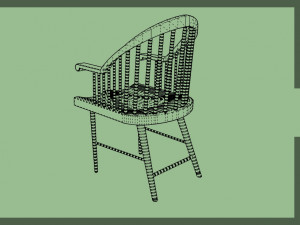 wooden garden chair 3D Model